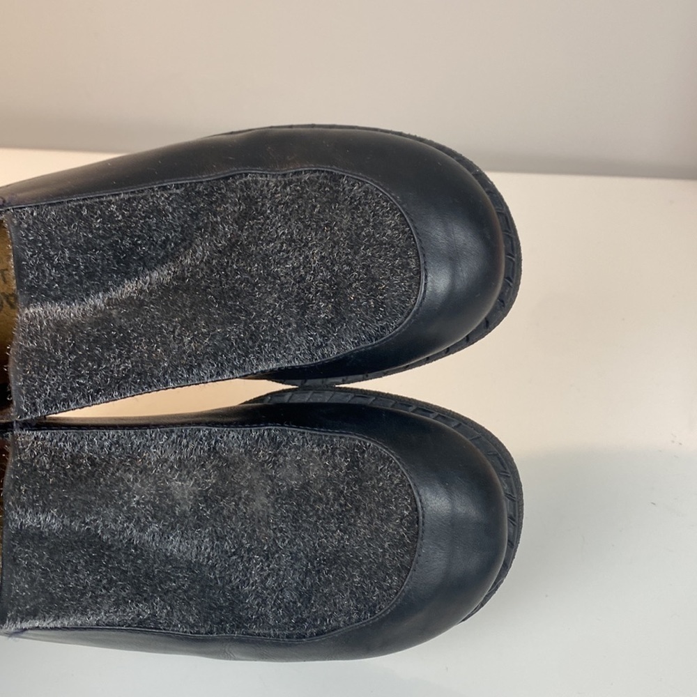 Naot Black Leather Mixed Media Chunky Loafer w/ Gray Fabric Detail Size EU 38.5 - Picture 12 of 16